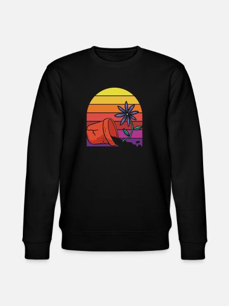 Retro Plant Lover Tea Plants Gardener - Stanley/Stella CHANGER Unisex Organic Sweatshirt - black