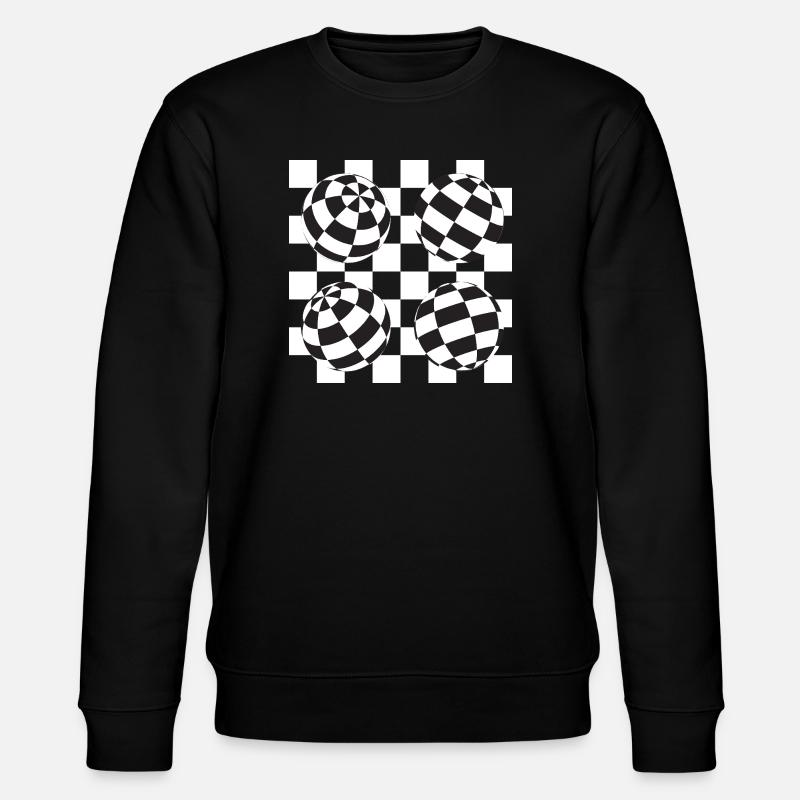 Spherical Checkered Illusion - Stanley/Stella CHANGER Unisex Organic Sweatshirt - black