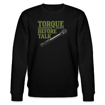 Tractor Mechanic Diesel Repair Tech - Stanley/Stella CHANGER Unisex Organic Sweatshirt - black - Front - Nik (191cm) & Marisol (170cm)