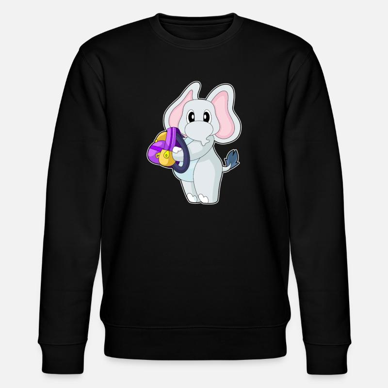 Elefant Schüler Rucksack Schule - Stanley/Stella Unisex Bio-Sweatshirt CHANGER  - Schwarz