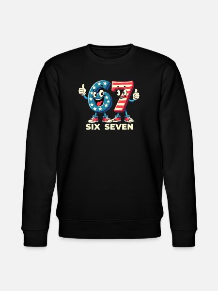 US Flag 67 Memes Six Seven - Stanley/Stella CHANGER Unisex Organic Sweatshirt - black