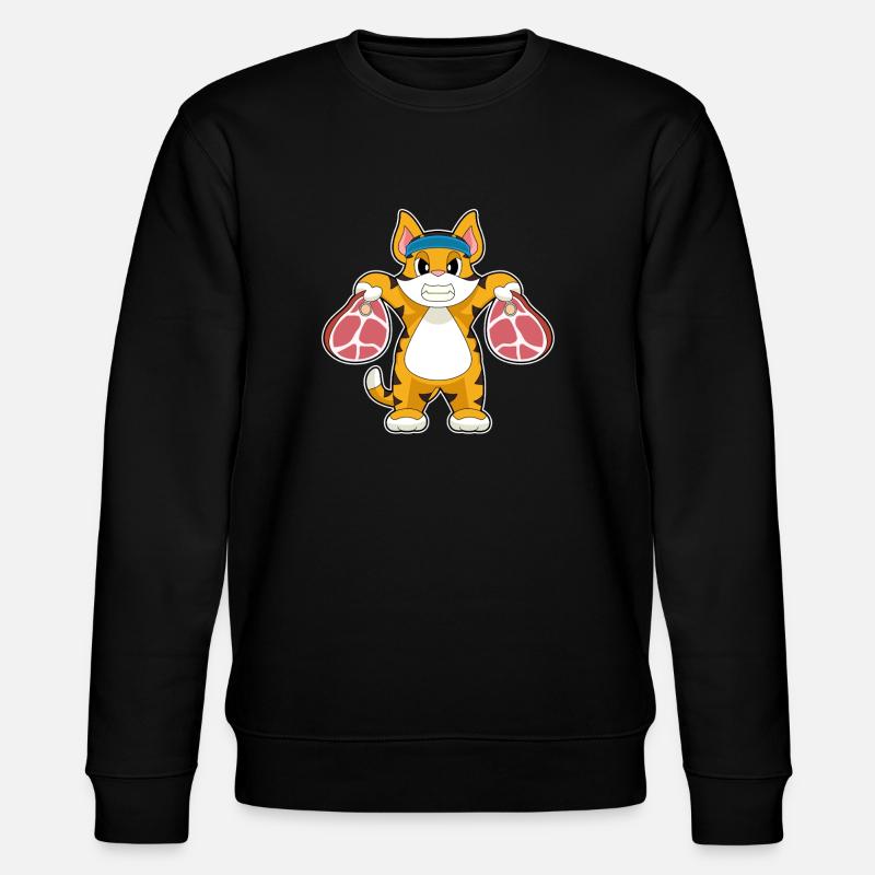 Tiger Bodybuilder Dumbbells Bodybuilding - Stanley/Stella CHANGER Unisex Organic Sweatshirt - black
