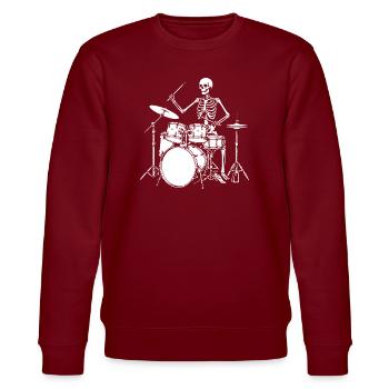 Skeleton Drummer Jam - Stanley/Stella Unisex Bio-Sweatshirt CHANGER  - Burgunderrot - Vorne - Nik (191cm) & Marisol (170cm)