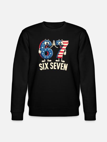 US Flag 67 Memes Six Seven - Stanley/Stella CHANGER Unisex Organic Sweatshirt - black