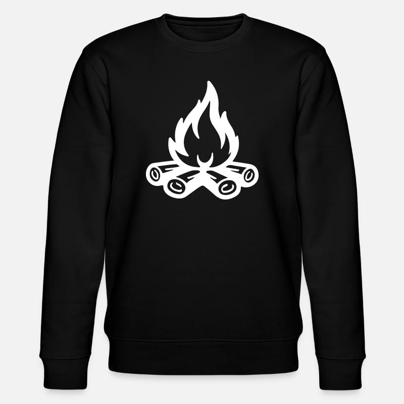 Campfire Symbol Flame - Stanley/Stella CHANGER Unisex Organic Sweatshirt - black