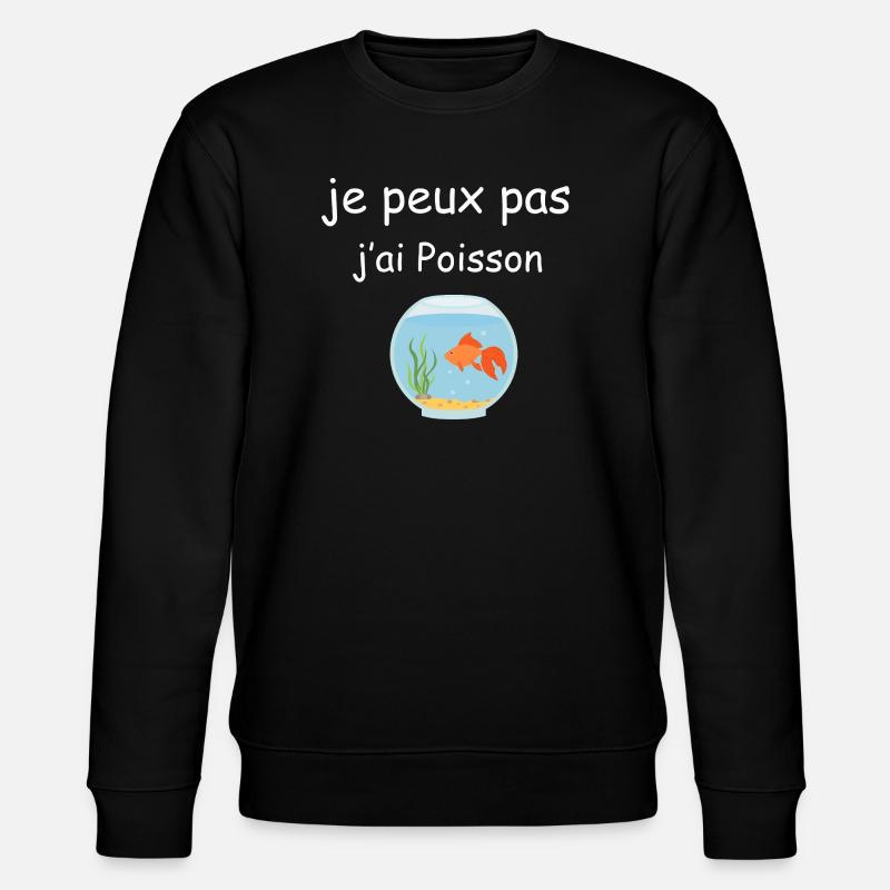 Ich kann keinen Fisch essen - Stanley/Stella Unisex Bio-Sweatshirt CHANGER - Schwarz