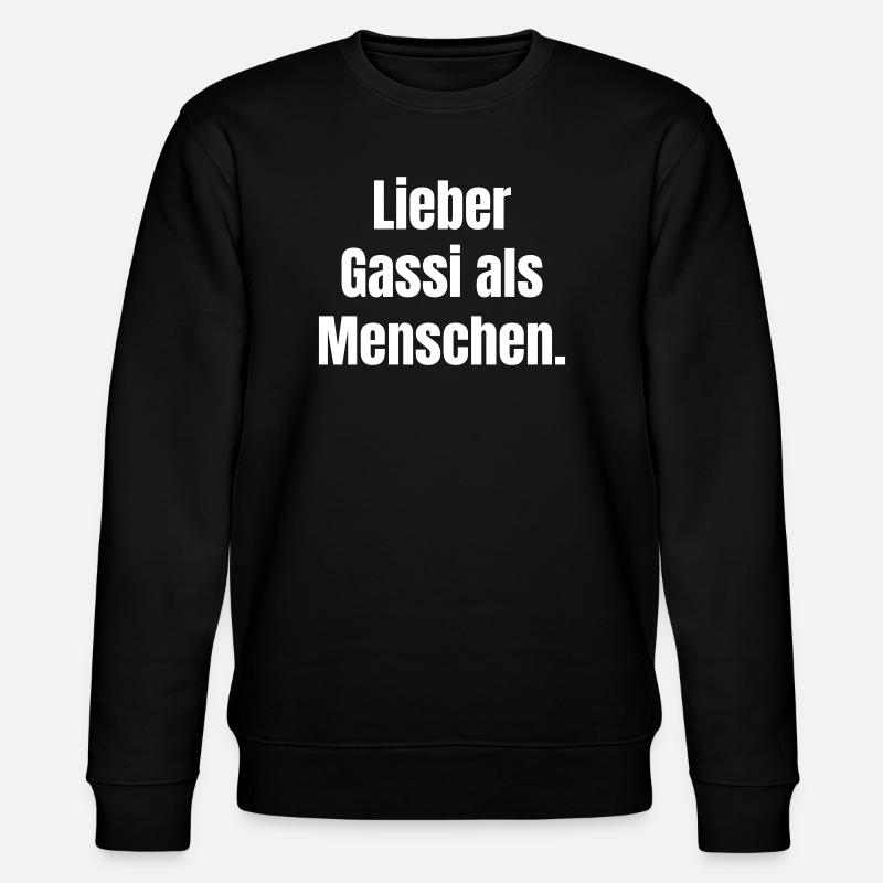 Lieber Gassi als Menschen Spruch - Sweat bio CHANGER Stanley/Stella Unisexe - noir