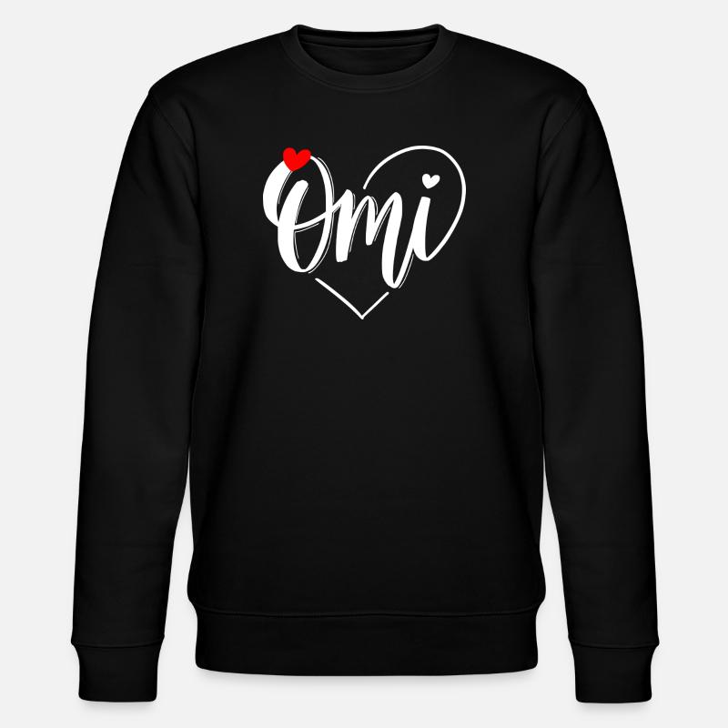 Omi Herzmonogramm mit Liebe - Stanley/Stella Unisex Bio-Sweatshirt CHANGER - Schwarz