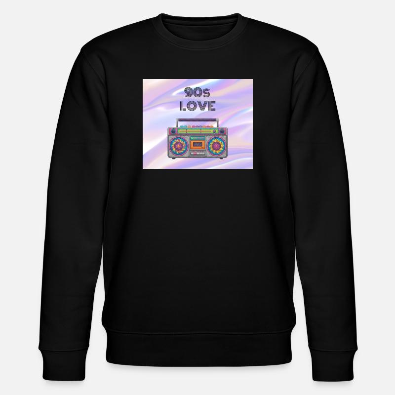90s Liebe Boombox - Stanley/Stella Unisex Bio-Sweatshirt CHANGER  - Schwarz