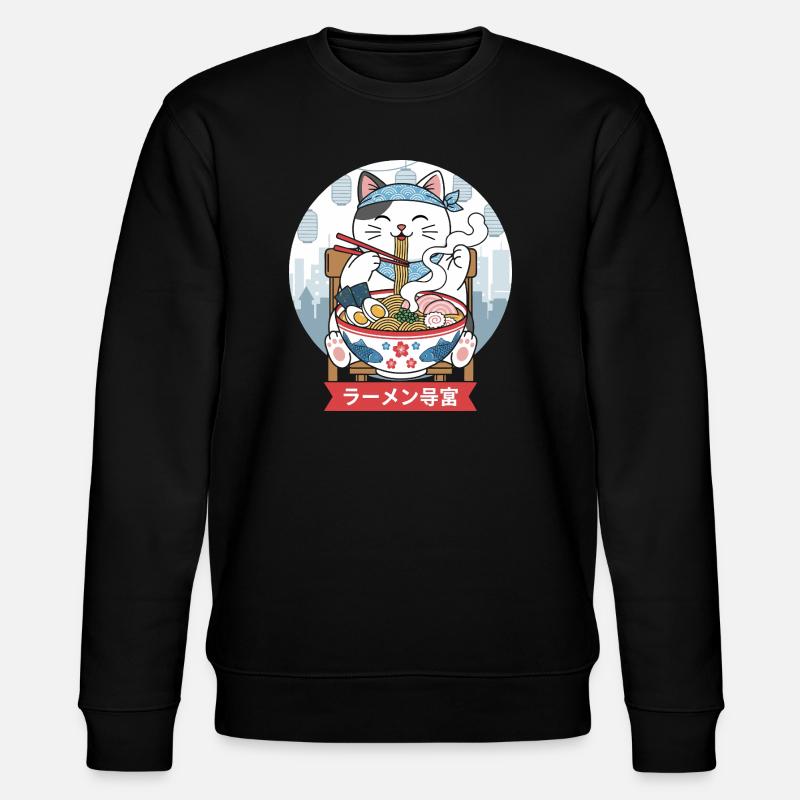 Neko Ramen Feast - Stanley/Stella CHANGER Unisex Organic Sweatshirt - black