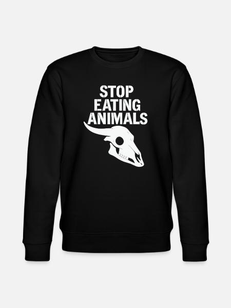 Stop Eating Animals Skull - Stanley/Stella CHANGER Unisex Organic Sweatshirt - black