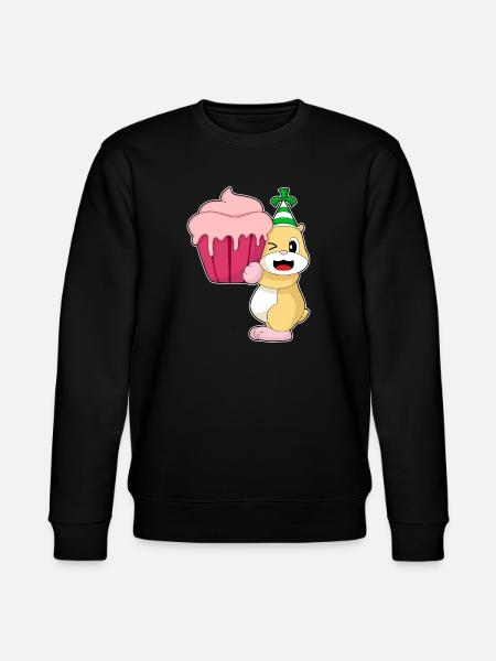 Hamster Birthday Cupcake - Stanley/Stella CHANGER Unisex Organic Sweatshirt - black