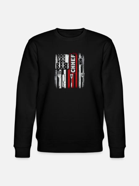 Chief American Flag - Stanley/Stella CHANGER Unisex Organic Sweatshirt - black