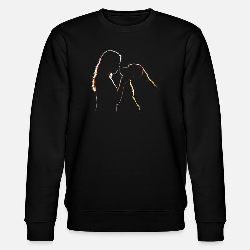 Hundeliebe Line Art - Stanley/Stella Unisex Bio-Sweatshirt CHANGER  - Schwarz
