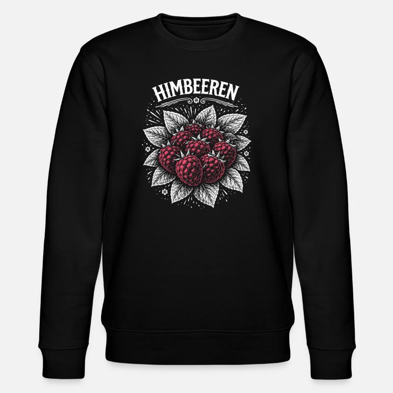 Illustration de framboises imprimé rose - Sweat bio CHANGER Stanley/Stella Unisexe - noir