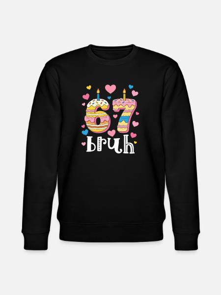 67 Birthday Donut Heart - Stanley/Stella CHANGER Unisex Organic Sweatshirt - black