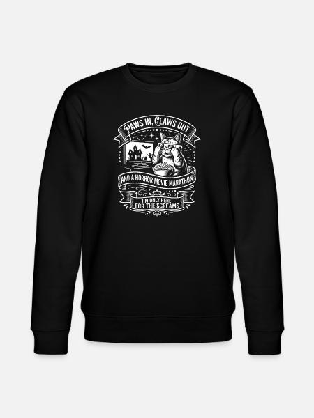 Cat Couch Horror Marathon - Stanley/Stella CHANGER Unisex Organic Sweatshirt - black