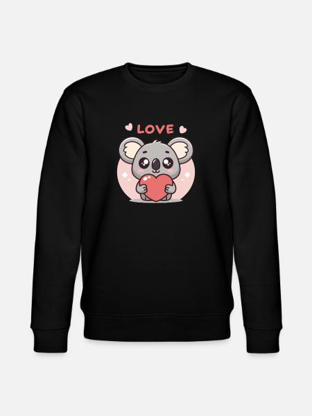 Koalaherz verliebt - Stanley/Stella Unisex Bio-Sweatshirt CHANGER  - Schwarz