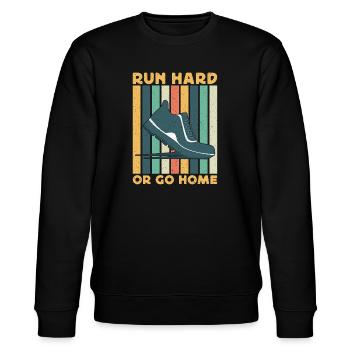 Coureur de marathon courir à fond ou rentrer chez soi - Sweat bio CHANGER Stanley/Stella Unisexe - noir - Devant - Nik (191cm) & Marisol (170cm)
