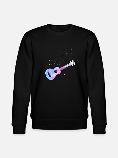 Aquarelle ukulélé hawaïen - Sweat bio CHANGER Stanley/Stella Unisexe - noir