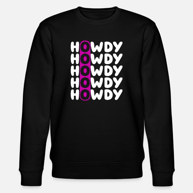 Howdy Repeat O Western Pattern - Stanley/Stella Unisex Bio-Sweatshirt CHANGER  - Schwarz