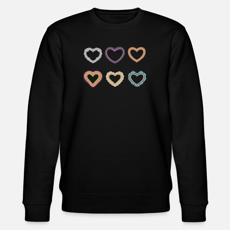 Cœurs en dentelle en filigrane - Sweat bio CHANGER Stanley/Stella Unisexe - noir