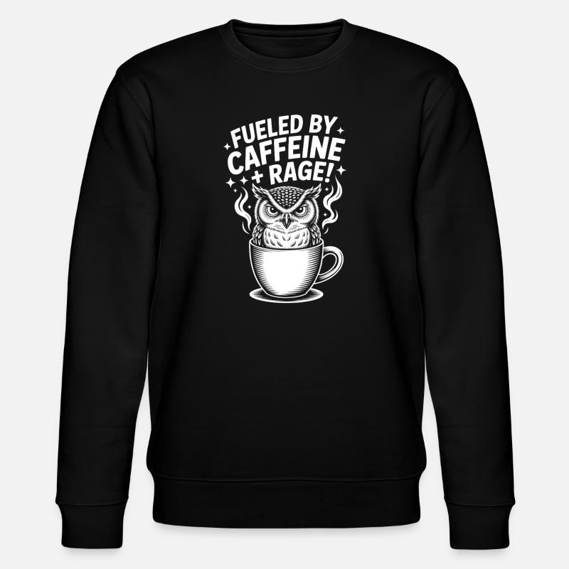 Kaffee Sprüche Koffein Lustiges Kaffee Geschenk - Stanley/Stella Unisex Bio-Sweatshirt CHANGER - Schwarz