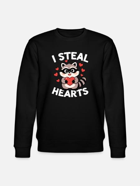 I Steal Hearts Waschbär - Stanley/Stella Unisex Bio-Sweatshirt CHANGER  - Schwarz