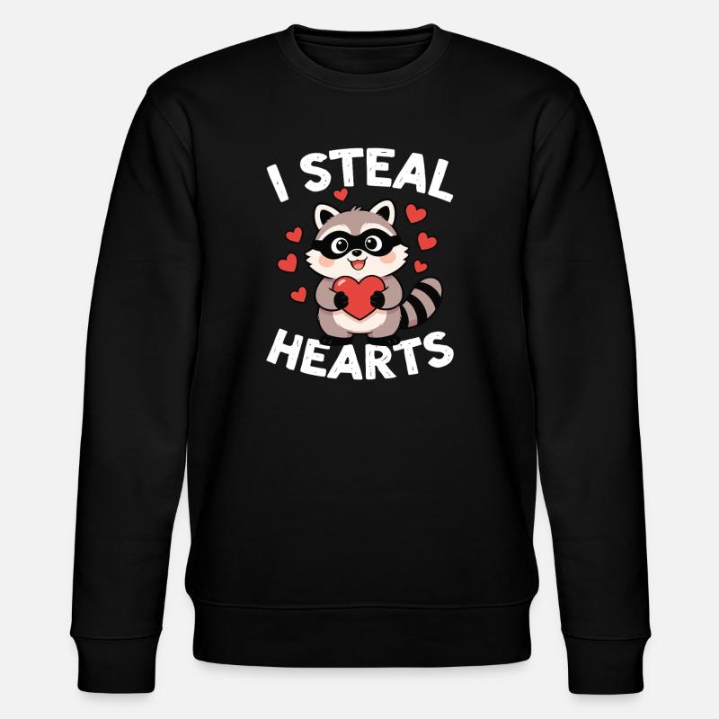 I Steal Hearts Waschbär - Stanley/Stella Unisex Bio-Sweatshirt CHANGER  - Schwarz