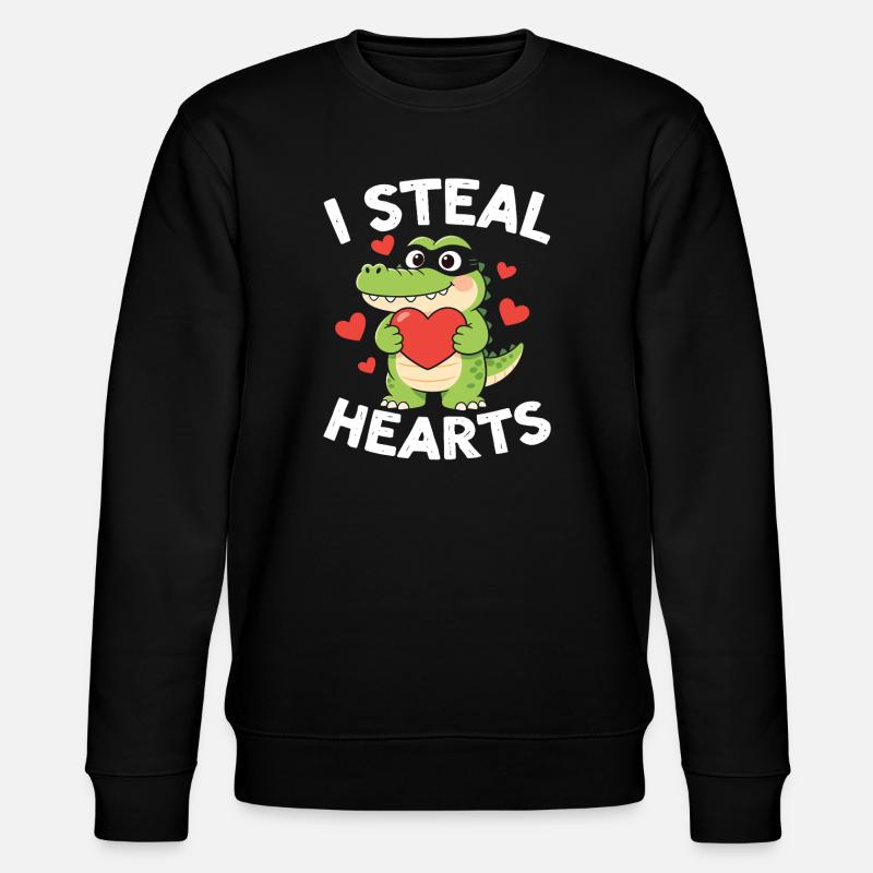 Ich stehle Herzen Alligator - Stanley/Stella Unisex Bio-Sweatshirt CHANGER - Schwarz