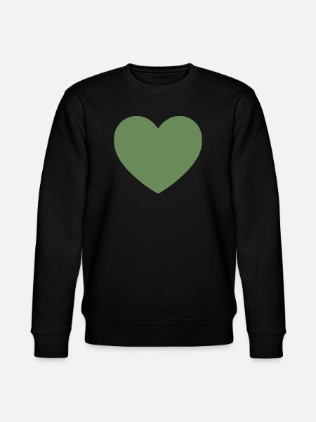 green heart green gift valentine's day - Stanley/Stella CHANGER Unisex Organic Sweatshirt - black