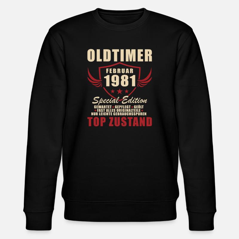 February 1981 Birthday Oldtimer 1981 - Stanley/Stella CHANGER Unisex Organic Sweatshirt - black