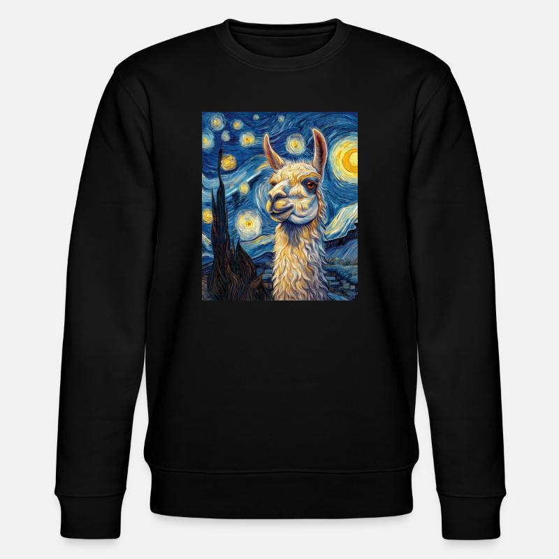 Lama Van Gogh Style - Stanley/Stella CHANGER Unisex Organic Sweatshirt - black