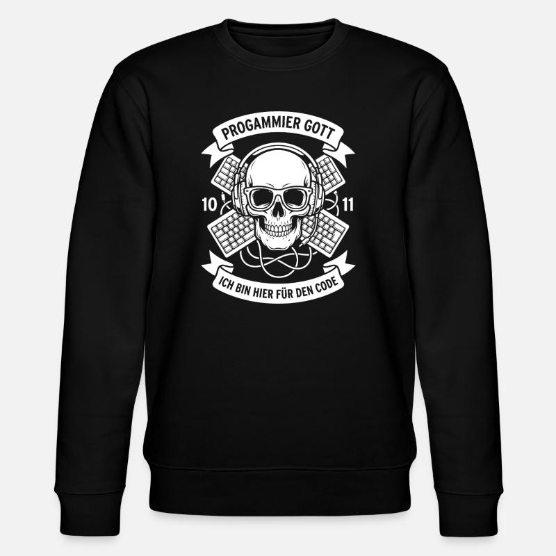Crâne Code avec casque - Sweat bio CHANGER Stanley/Stella Unisexe - noir