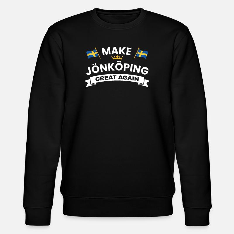Jönköping City Crest Flag - Stanley/Stella CHANGER Unisex Organic Sweatshirt - black