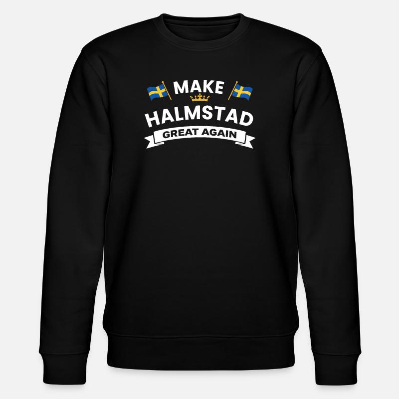 Halmstad City Pride Flags - Stanley/Stella CHANGER Unisex Organic Sweatshirt - black