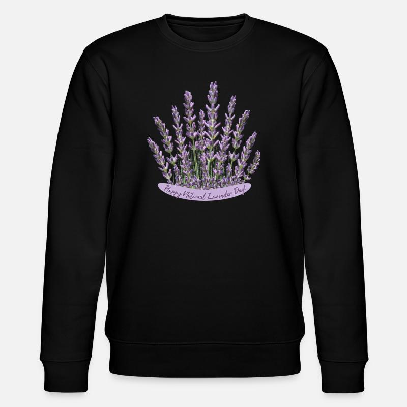 Lavendelstraußzum National Lavender Day - Stanley/Stella Unisex Bio-Sweatshirt CHANGER  - Schwarz