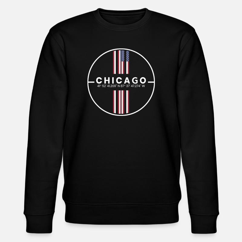 Coordonnées de Chicago - Sweat bio CHANGER Stanley/Stella Unisexe - noir