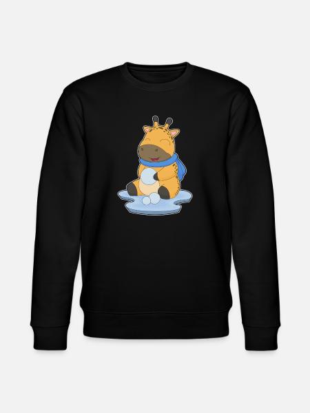 Giraffe Winter Snowball - Stanley/Stella CHANGER Unisex Organic Sweatshirt - black