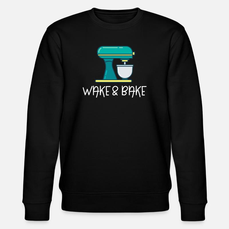 Aufwachen und Backen - Stanley/Stella Unisex Bio-Sweatshirt CHANGER  - Schwarz