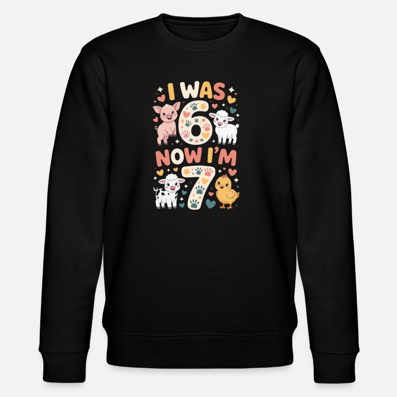 Anniversaire 7 ans : Imprimé animal - Sweat bio CHANGER Stanley/Stella Unisexe - noir