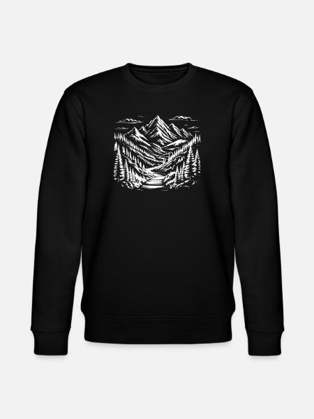 Mountain sketch landscape - Stanley/Stella CHANGER Unisex Organic Sweatshirt - black