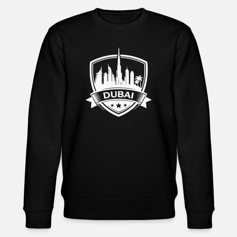 Dubai Skyline Badge Sign - Stanley/Stella CHANGER Unisex Organic Sweatshirt - black