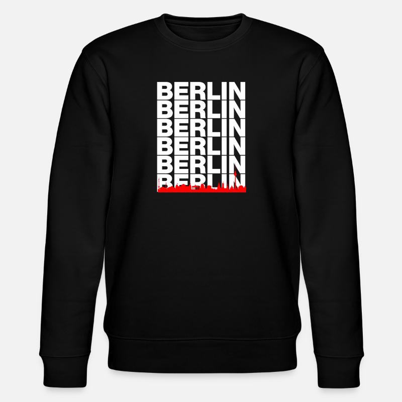 SKYLINE DE BERLIN, AMBIANCE CAPITALE ! MUR - Sweat bio CHANGER Stanley/Stella Unisexe - noir