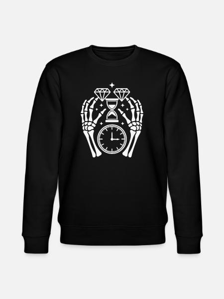 Time Diamonds and Skeleton Hands - Stanley/Stella CHANGER Unisex Organic Sweatshirt - black