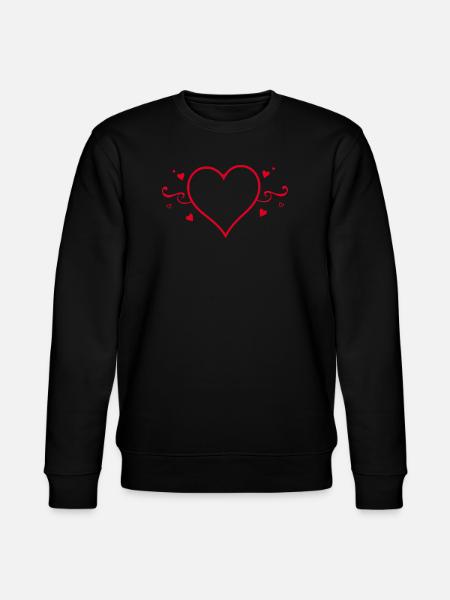 Valentines Red Heart, Valentine's Day - Stanley/Stella CHANGER Unisex Organic Sweatshirt - black