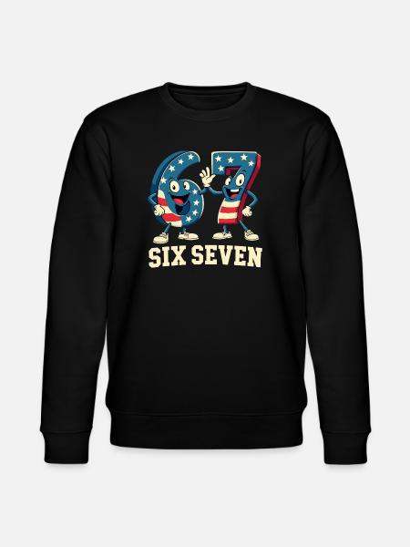 US Flag 67 Memes Six Seven - Stanley/Stella CHANGER Unisex Organic Sweatshirt - black