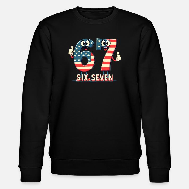 US Flag 67 Memes Six Seven - Stanley/Stella Unisex Bio-Sweatshirt CHANGER - Schwarz