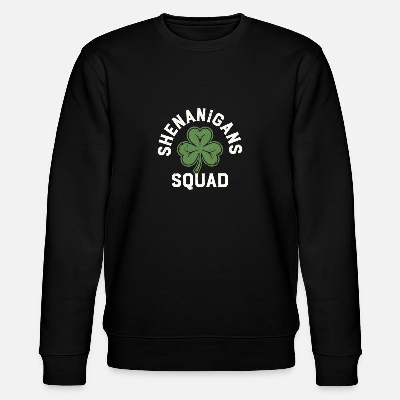 Shenanigans Squad Shamrock - Stanley/Stella CHANGER Unisex Organic Sweatshirt - black