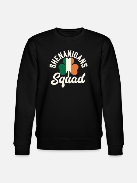Irish Shenanigans Squad Shamrock Design - Stanley/Stella CHANGER Unisex Organic Sweatshirt - black